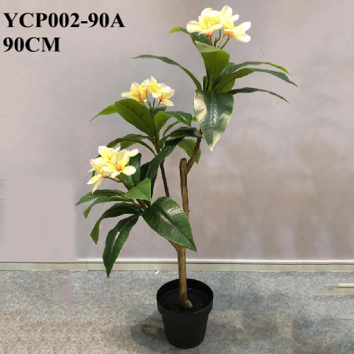Faux Yellow Frangipani Flower Bonsai, 90 CM